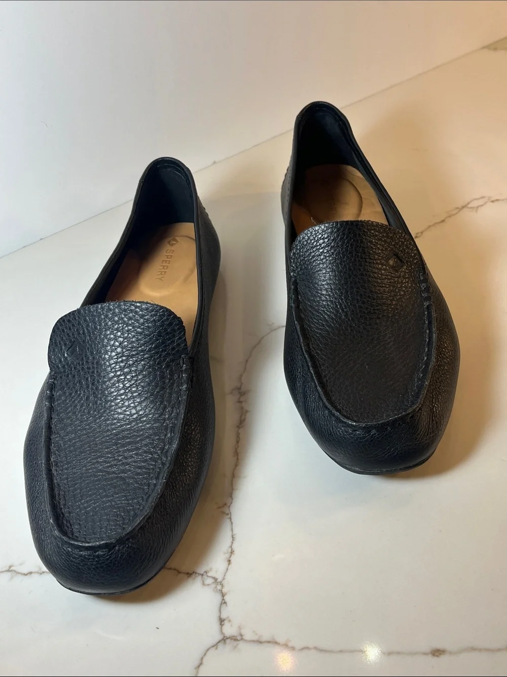 Sperry Port Driver 2 Black Pebbled Leather Ladies Slip-On Loafers Sz. 10WM - Picture 11 of 15